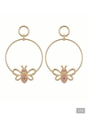 MARY KAY "You Can Do It" Crystal Bee Hoop Earrings
